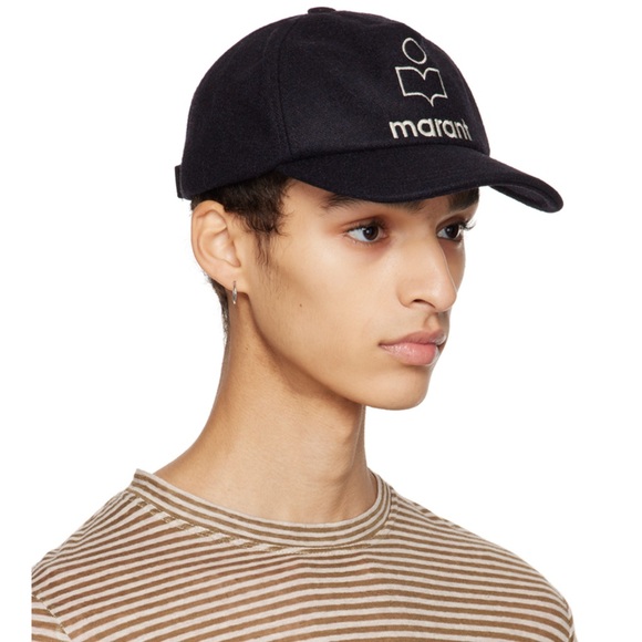 BRAND NEW WITH TAGS Isabel Marant Tyron Logo Wooly Felted Baseball Cap Black - Picture 11 of 13